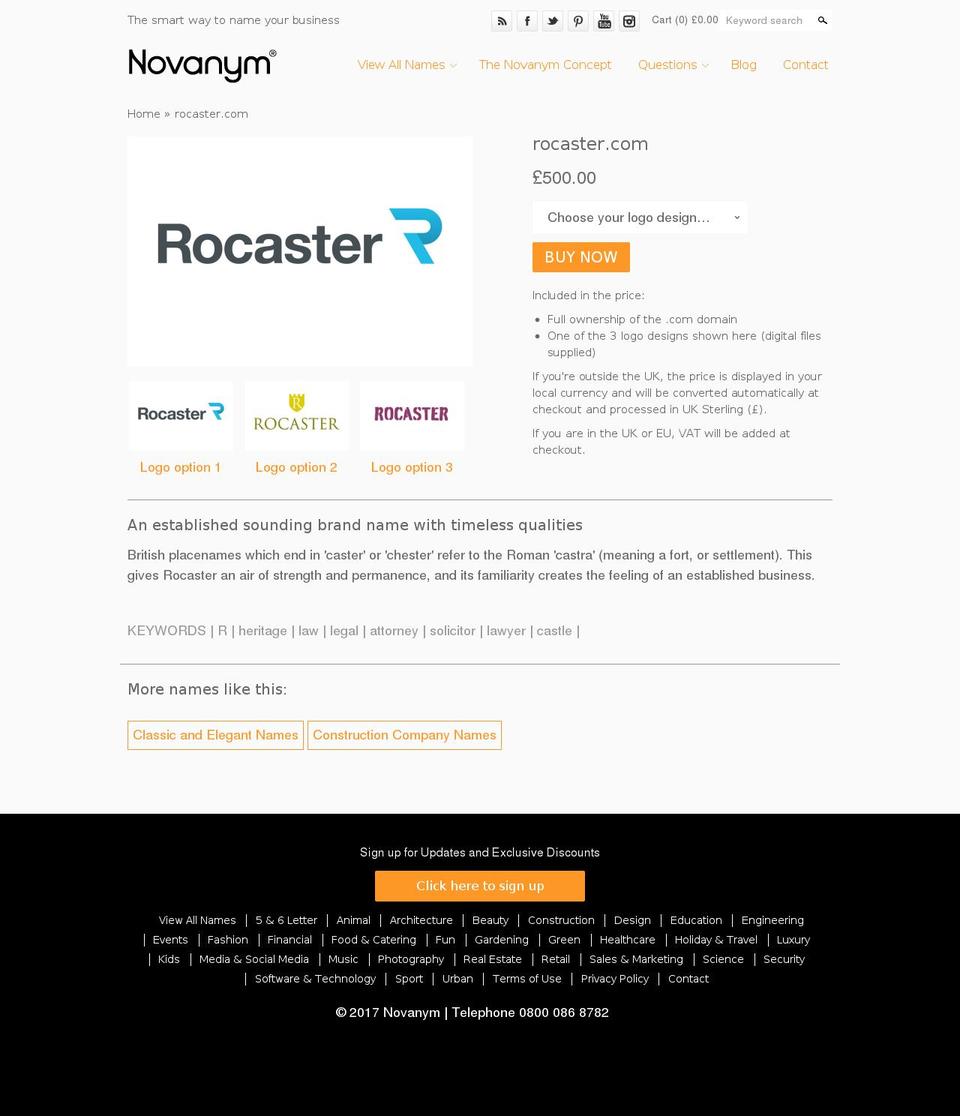 rocaster.com shopify website screenshot