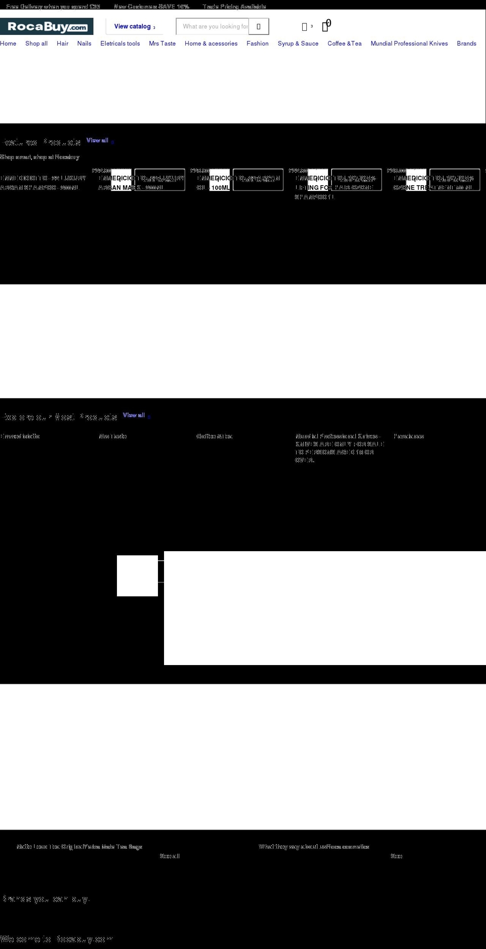 rocatrading.co.uk shopify website screenshot