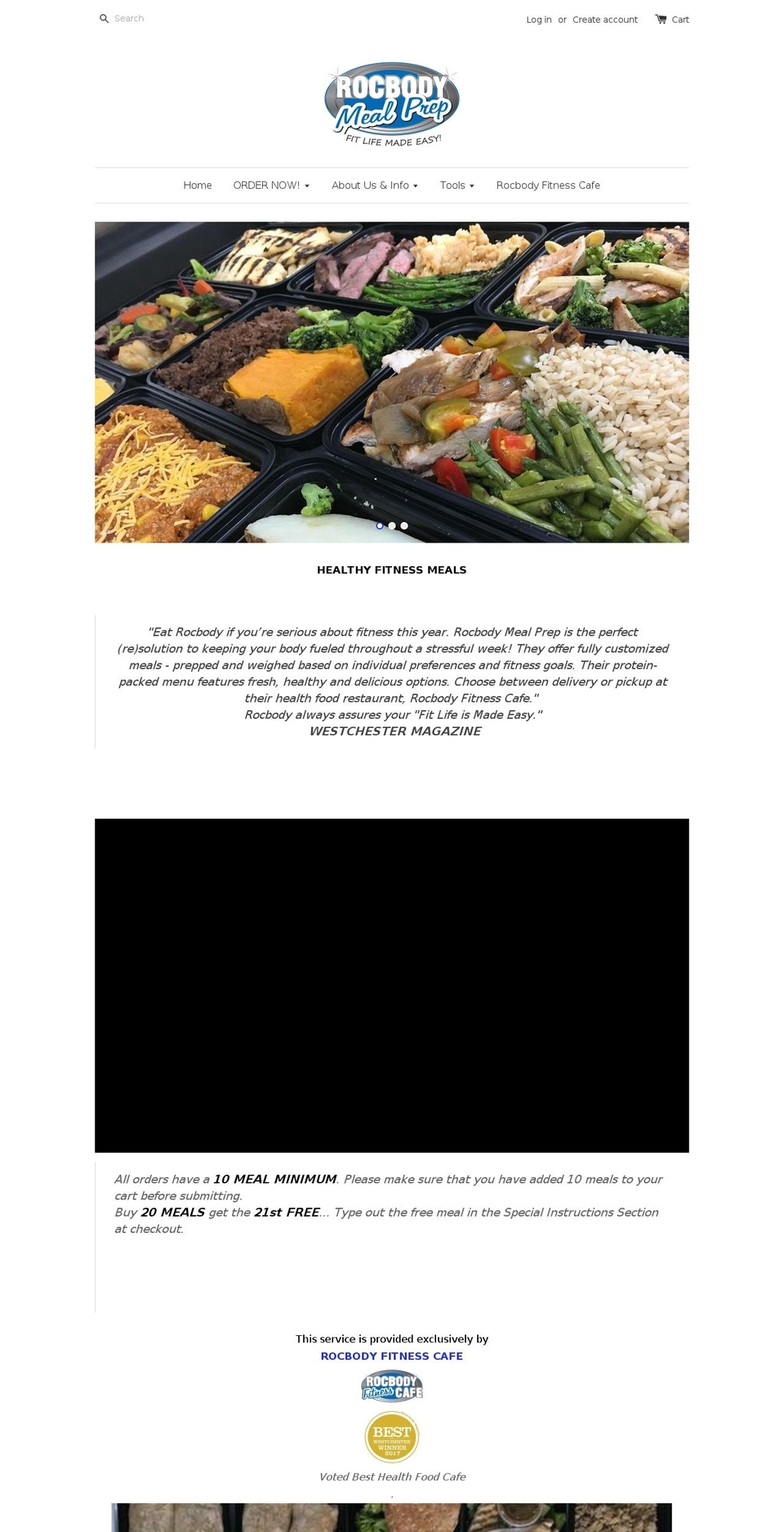 rocbodymealprep.com shopify website screenshot