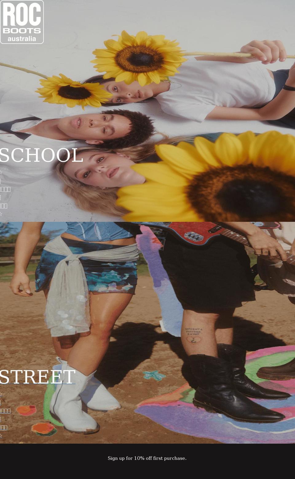 rocboots.com shopify website screenshot