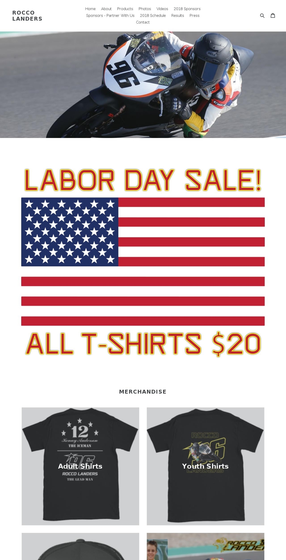roccolanders.com — Shopify storefront screenshot