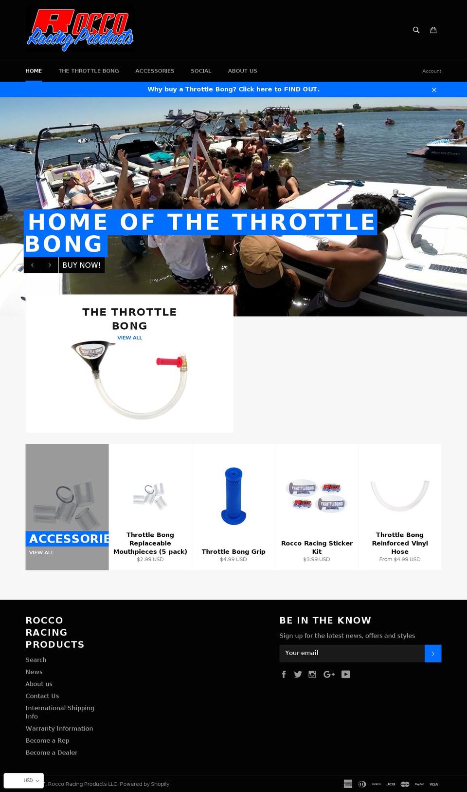 roccoracingproducts.com shopify website screenshot