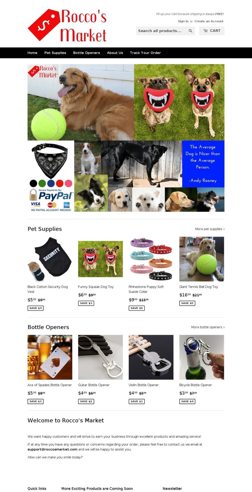 roccosmarket.com — Shopify storefront screenshot
