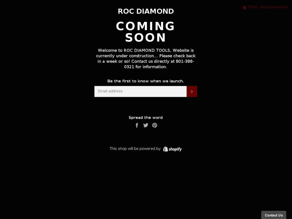 rocdia.com shopify website screenshot