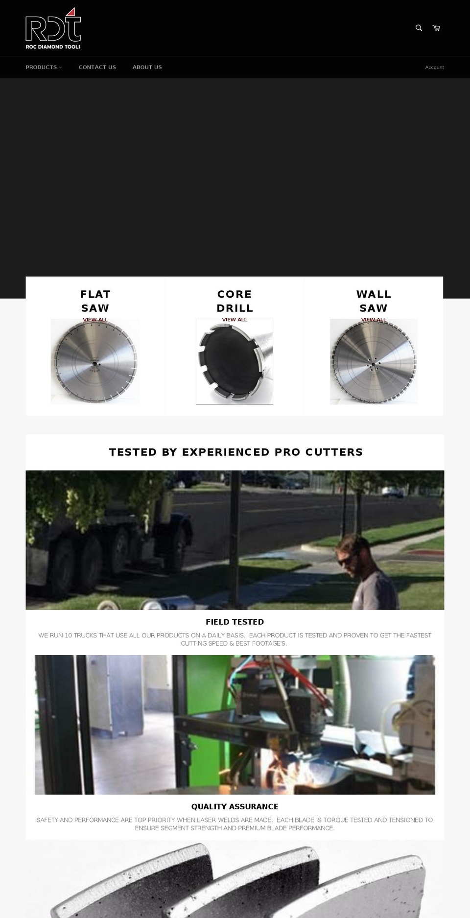 rocdiamondtools.com — Shopify storefront screenshot