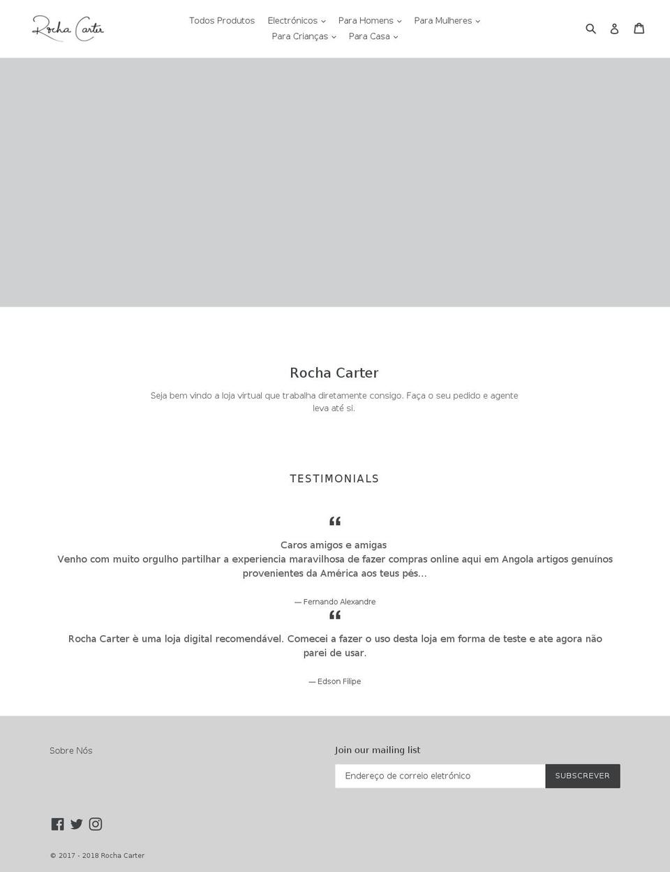 rochacarter.com shopify website screenshot