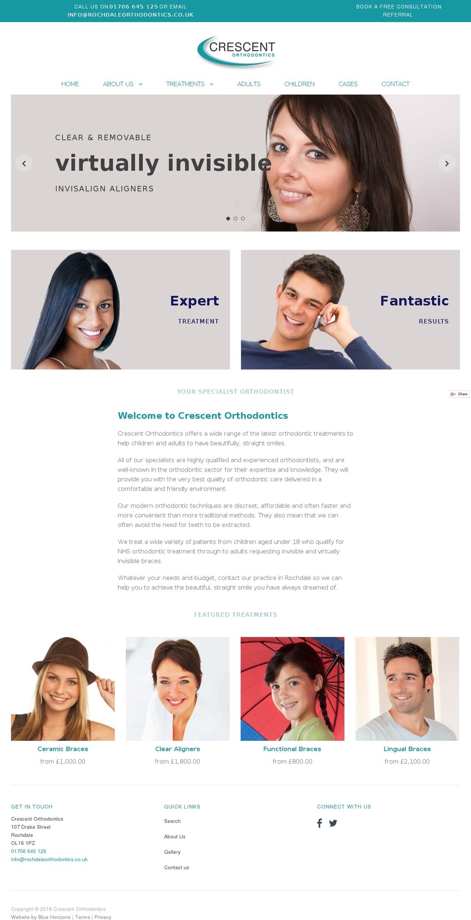 rochdaleorthodontics.com — Shopify storefront screenshot