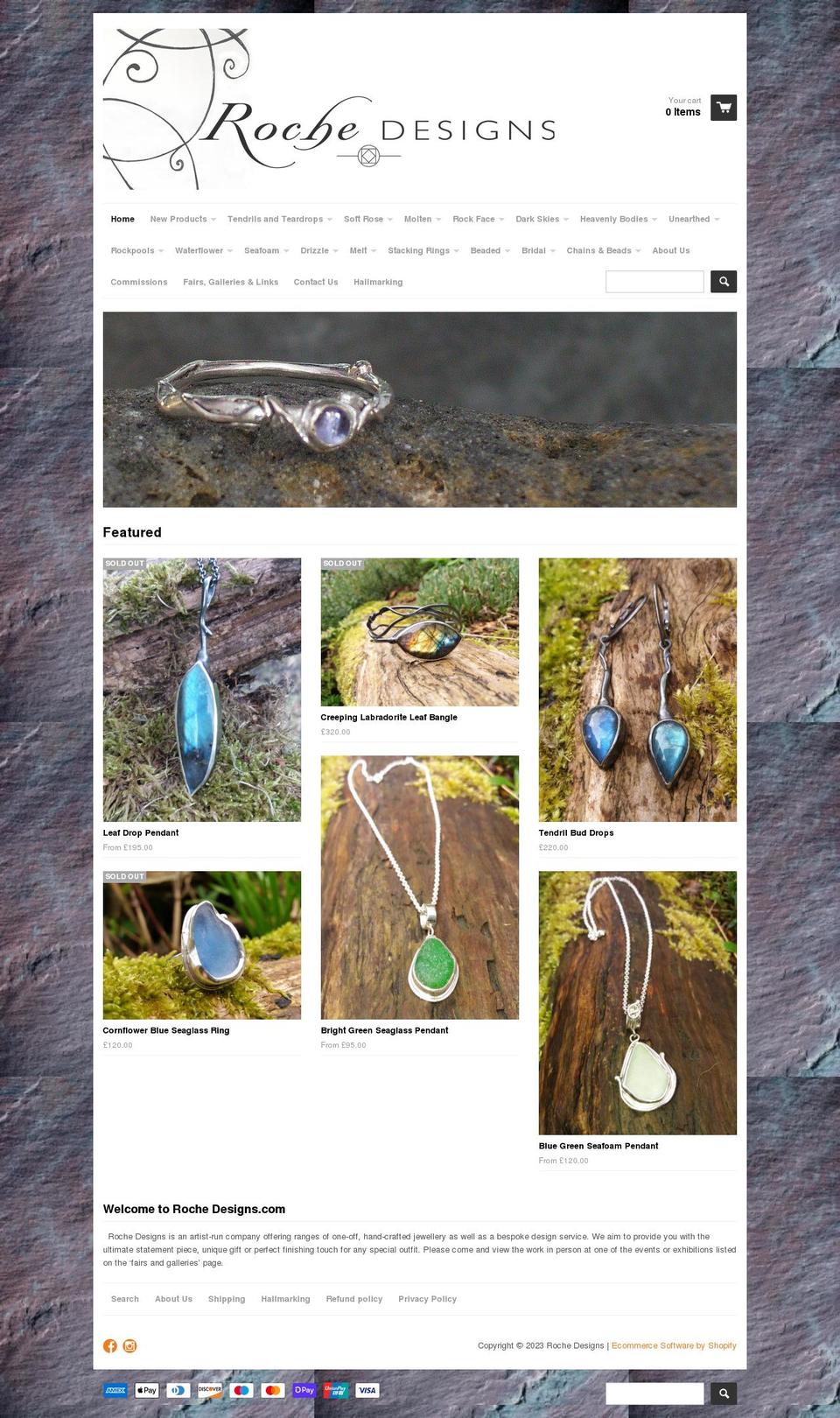 rochedesigns.com shopify website screenshot