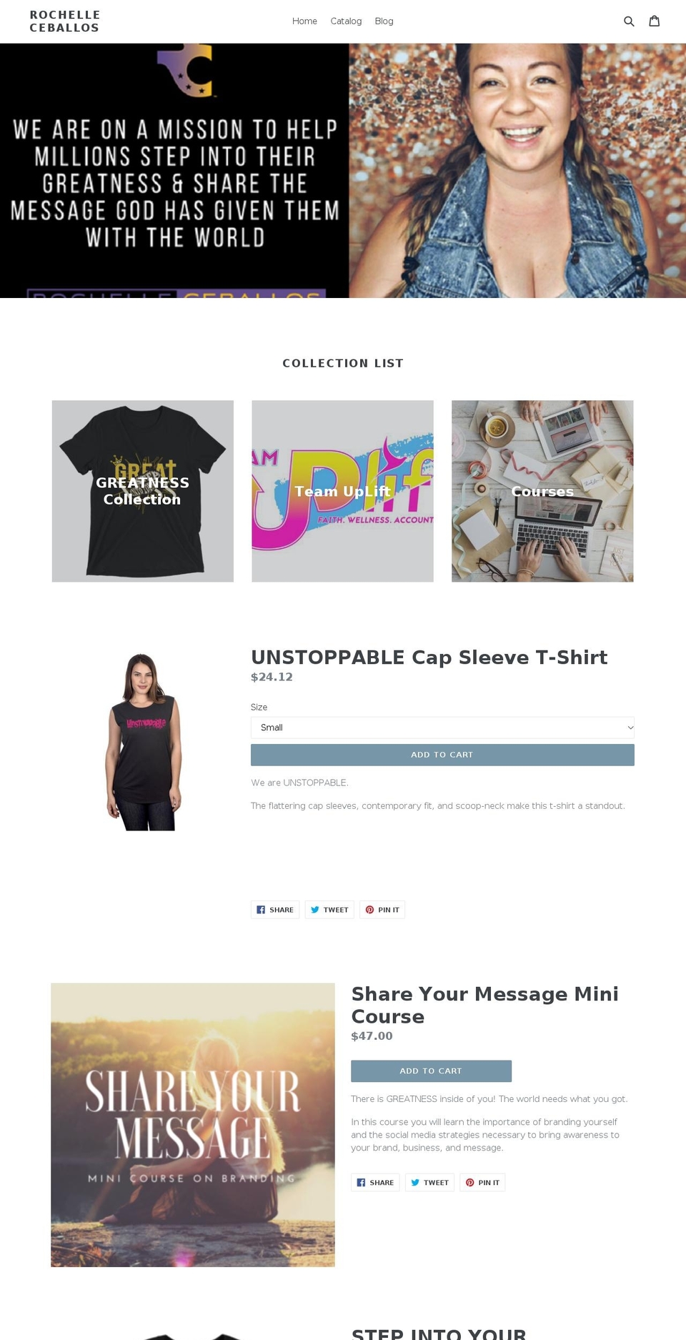 rochelleceballos.com shopify website screenshot