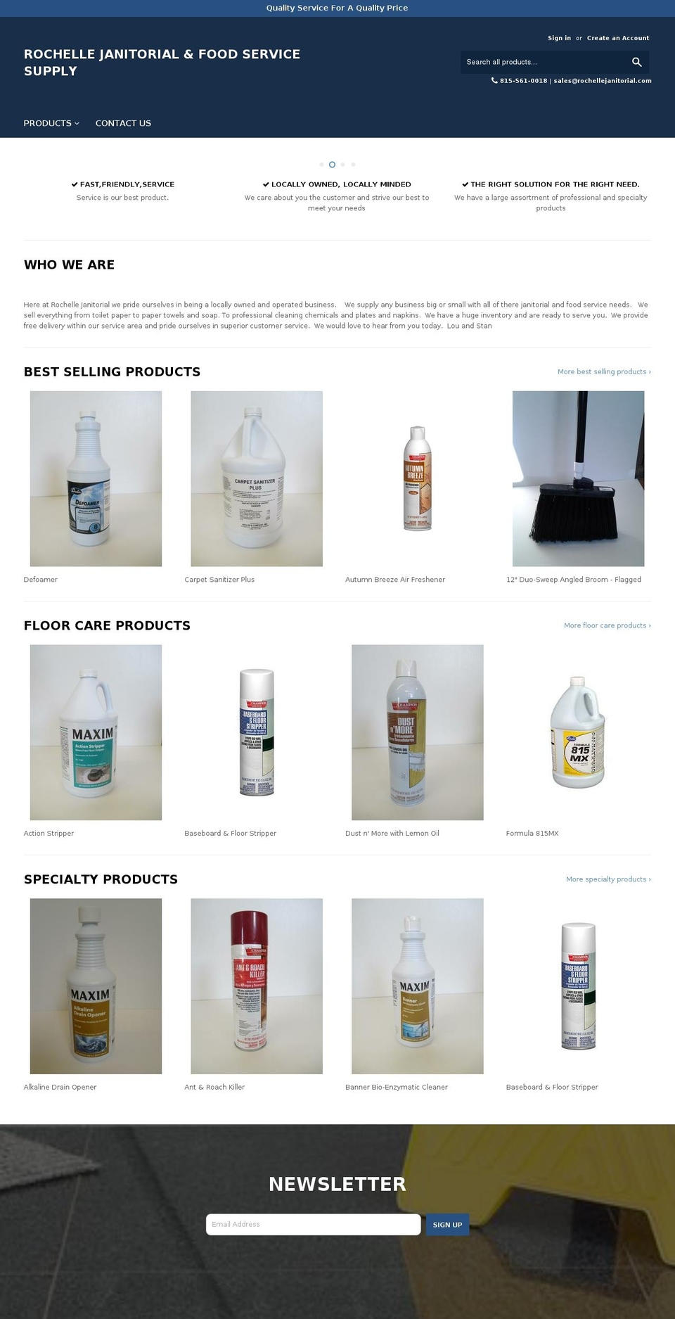 rochellejanitorial.com shopify website screenshot