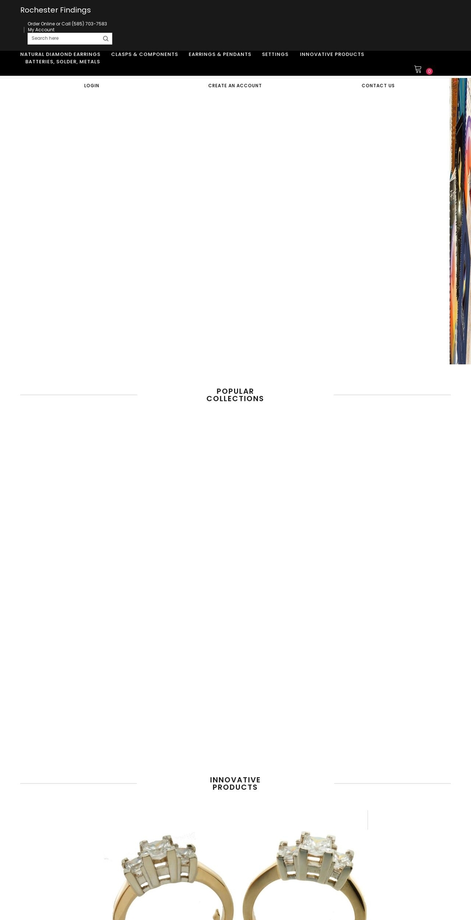 rochesterfindings.com shopify website screenshot