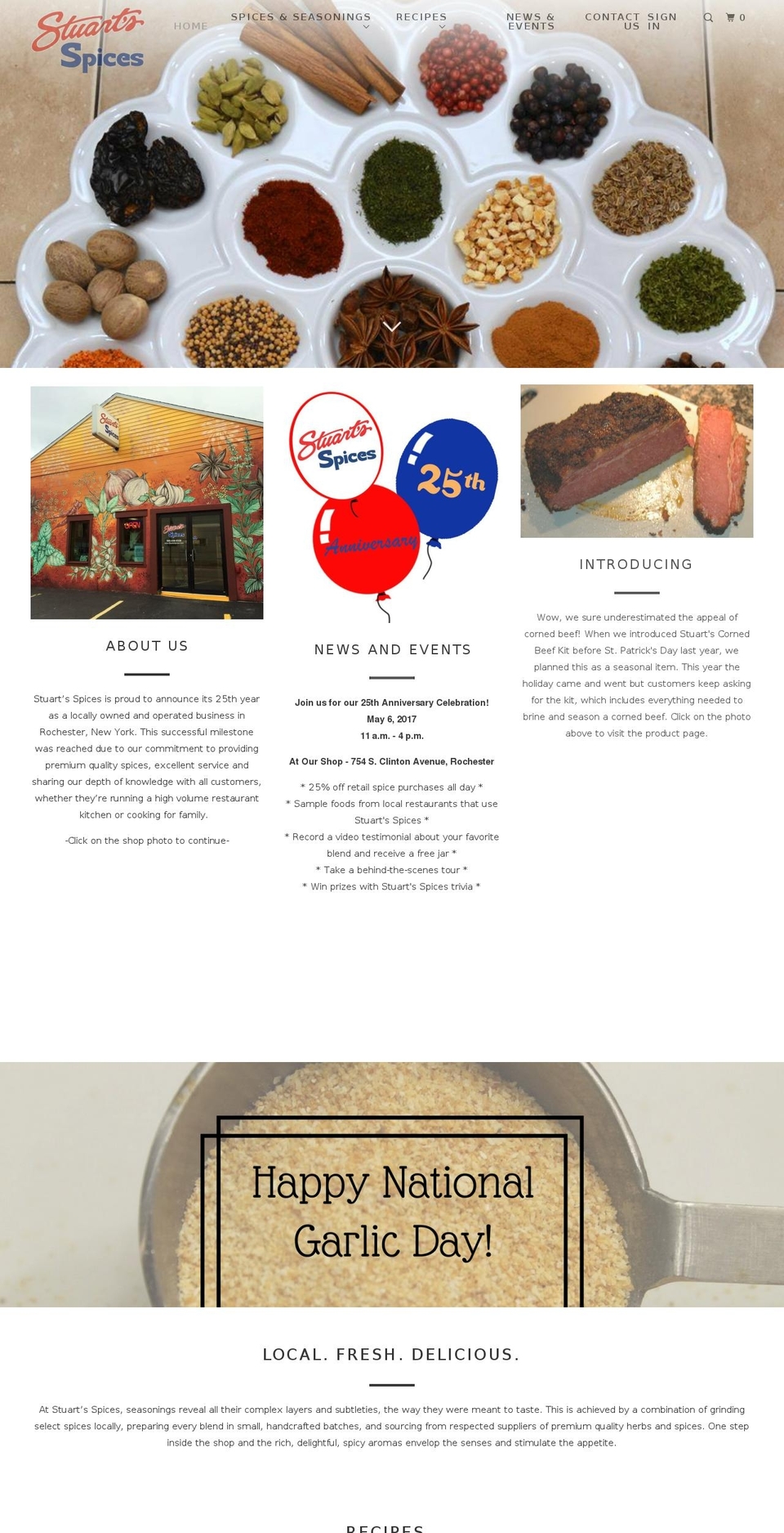 rochesterspices.com shopify website screenshot