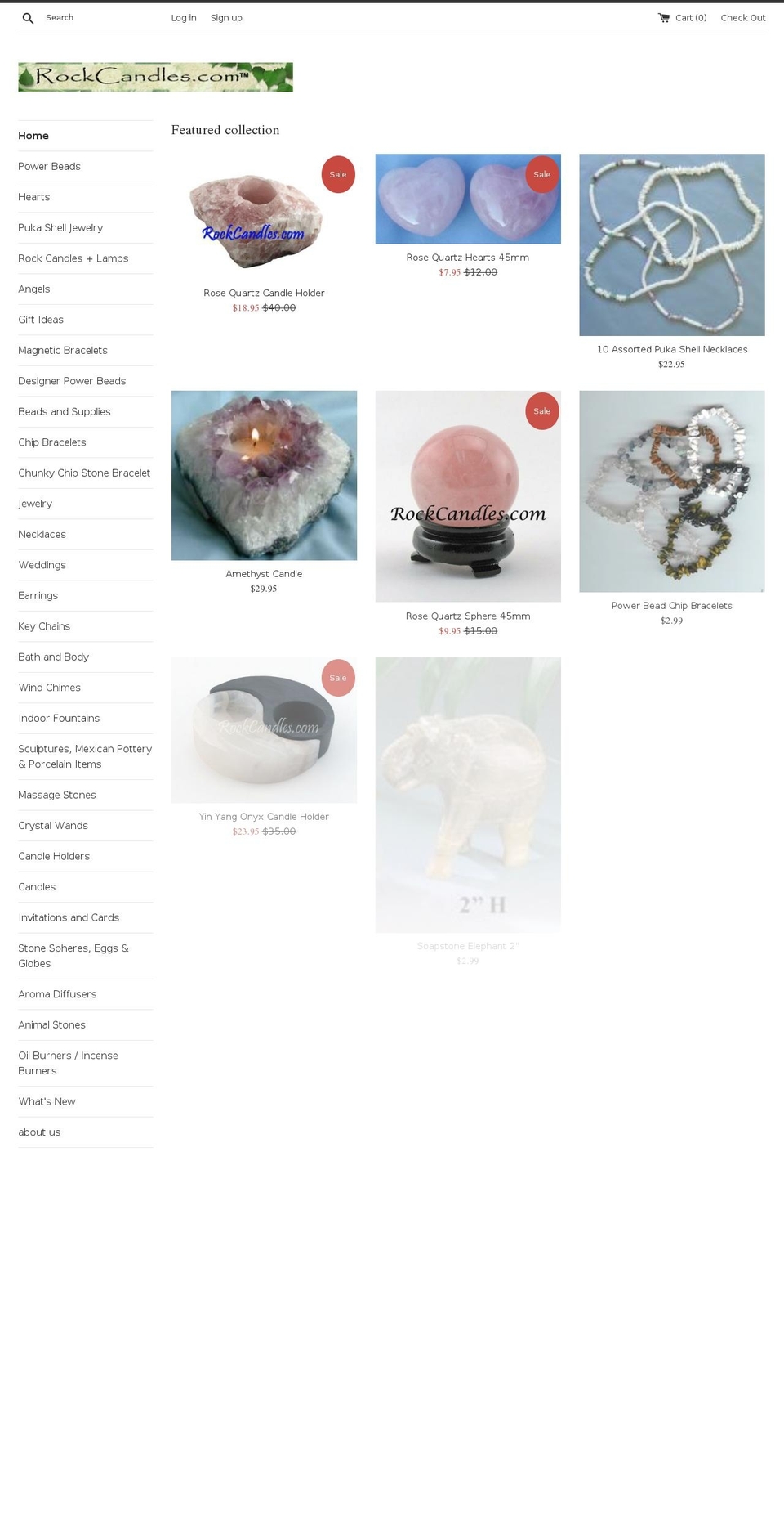 rock-candle.com — Shopify storefront screenshot