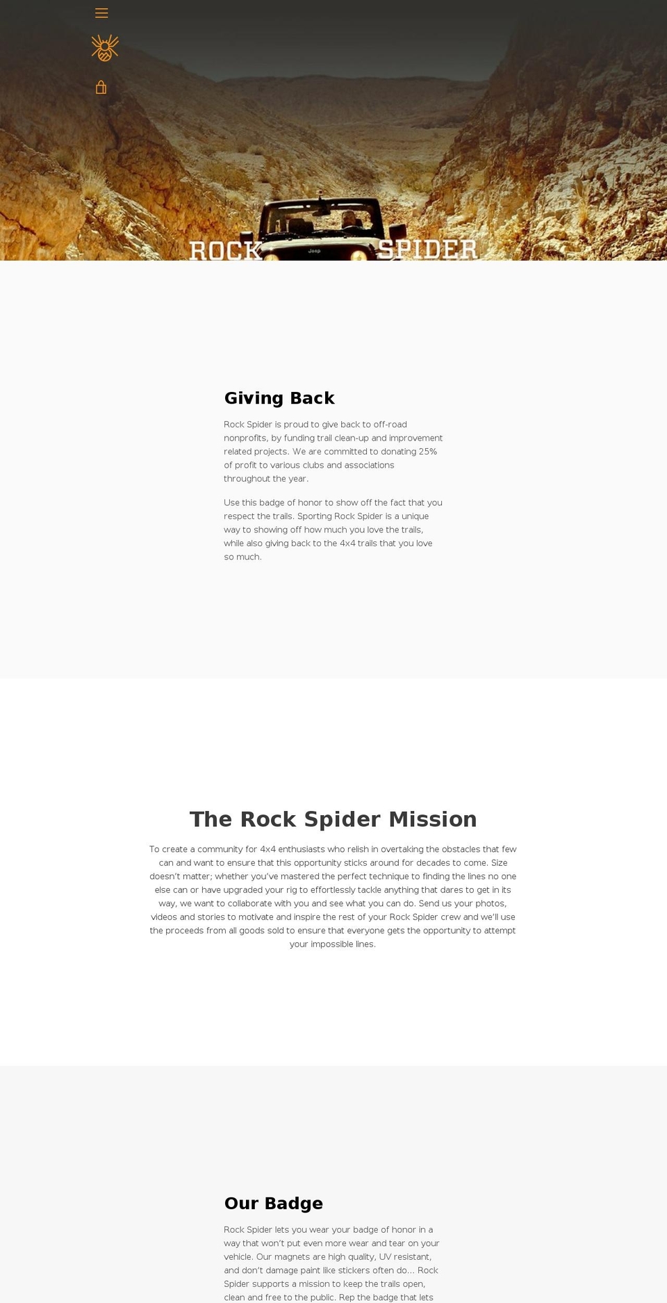 rock-spider.com — Shopify storefront screenshot