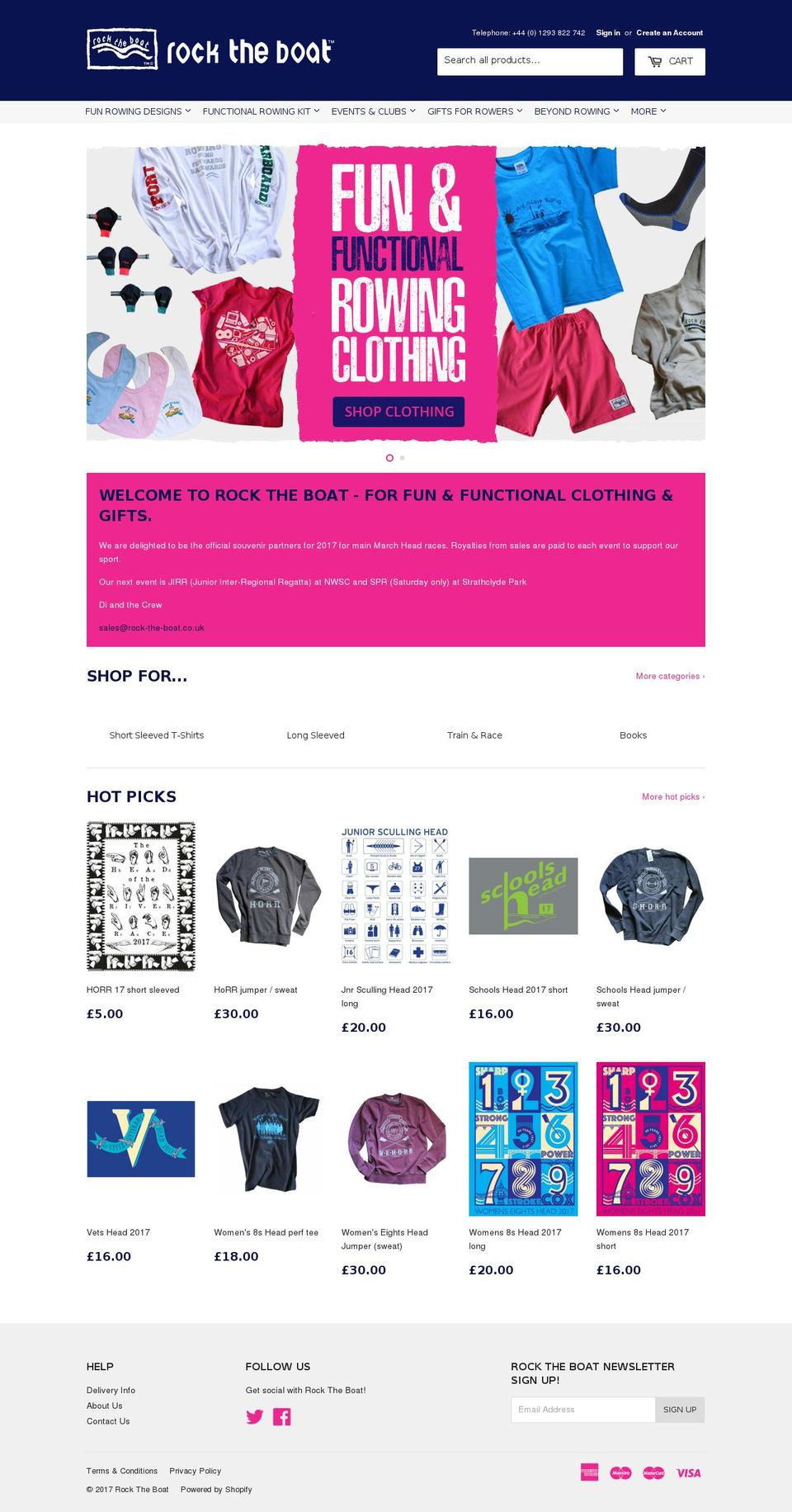 rock-the-boat.co.uk shopify website screenshot