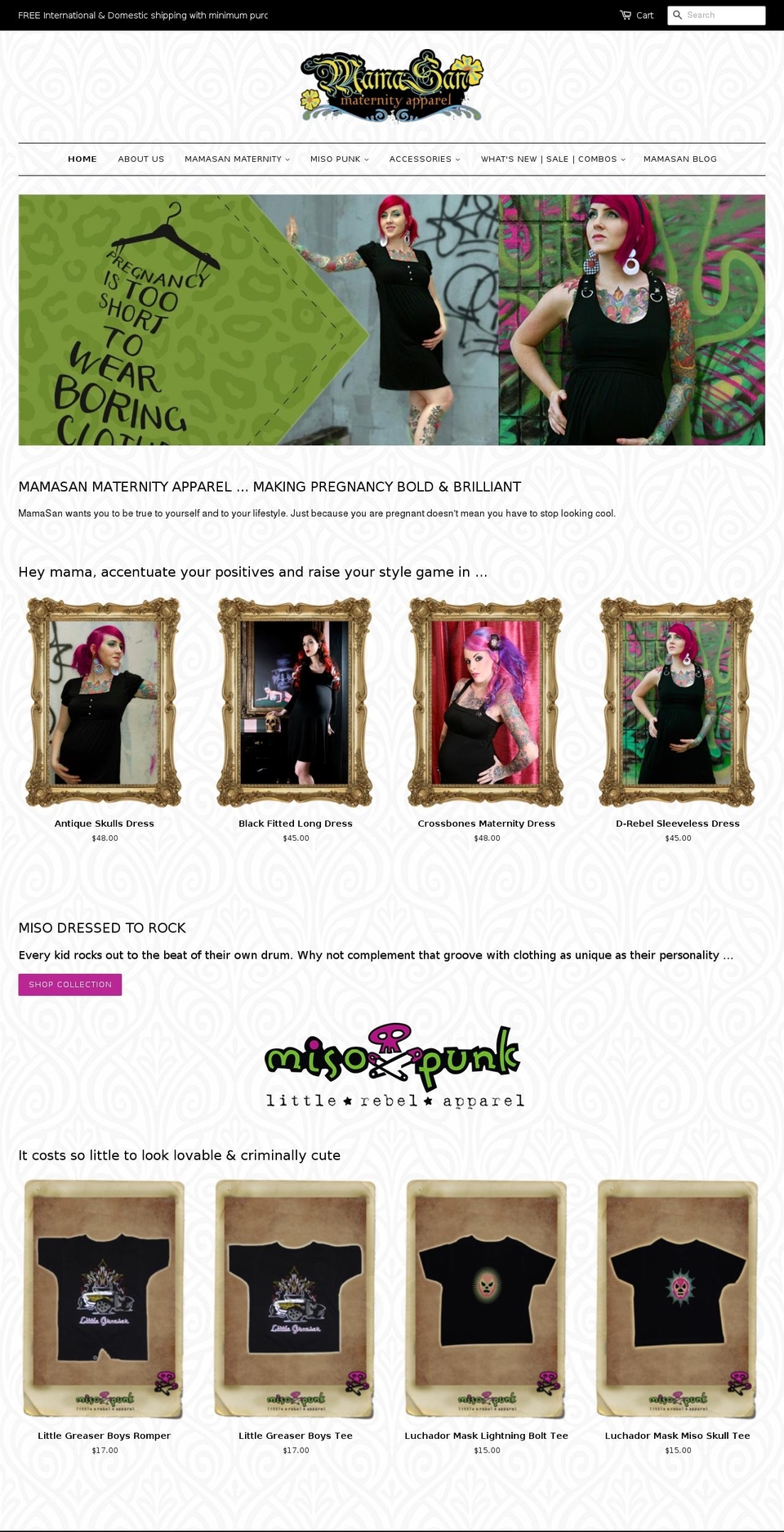 rockabillymaternity.com — Shopify storefront screenshot