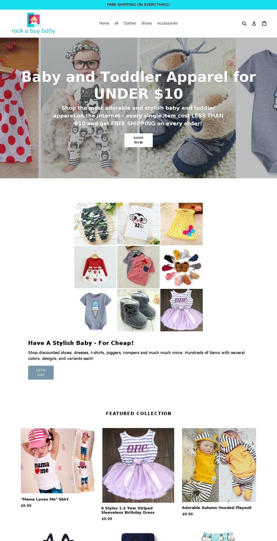 rockabuybaby.co shopify website screenshot