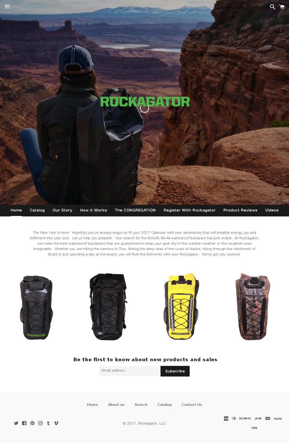 rockagator.com shopify website screenshot