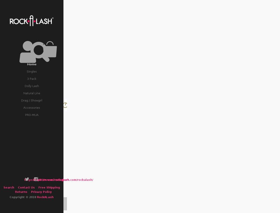 rockalash.com shopify website screenshot