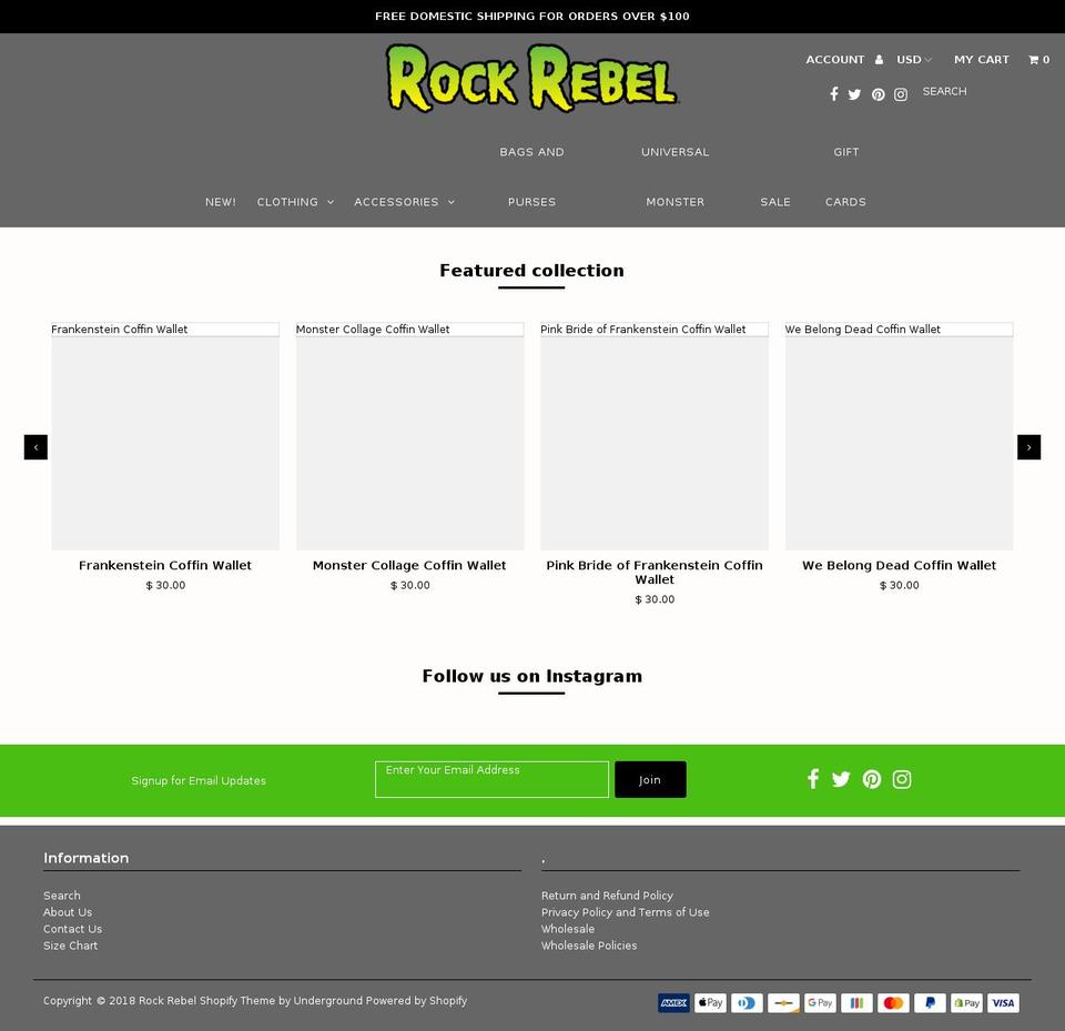 rockandrebellion.net shopify website screenshot