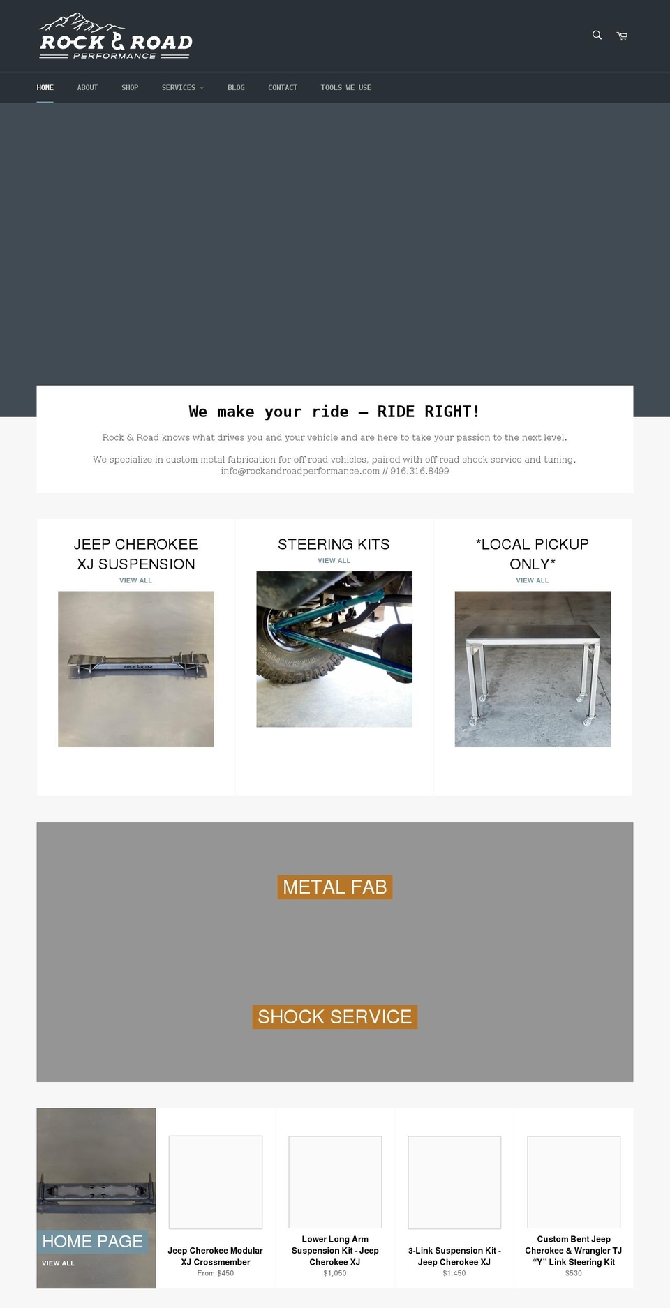 rockandroadperformance.com shopify website screenshot