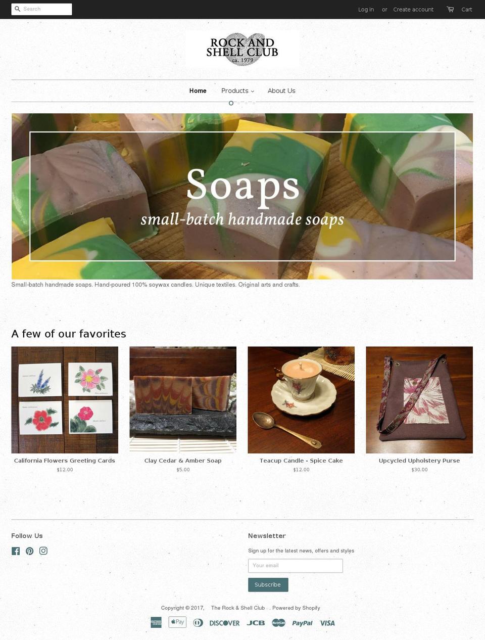 rockandshellclub.com shopify website screenshot