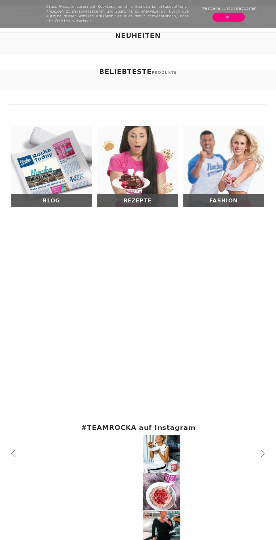 rockanutrition.com — Shopify storefront screenshot