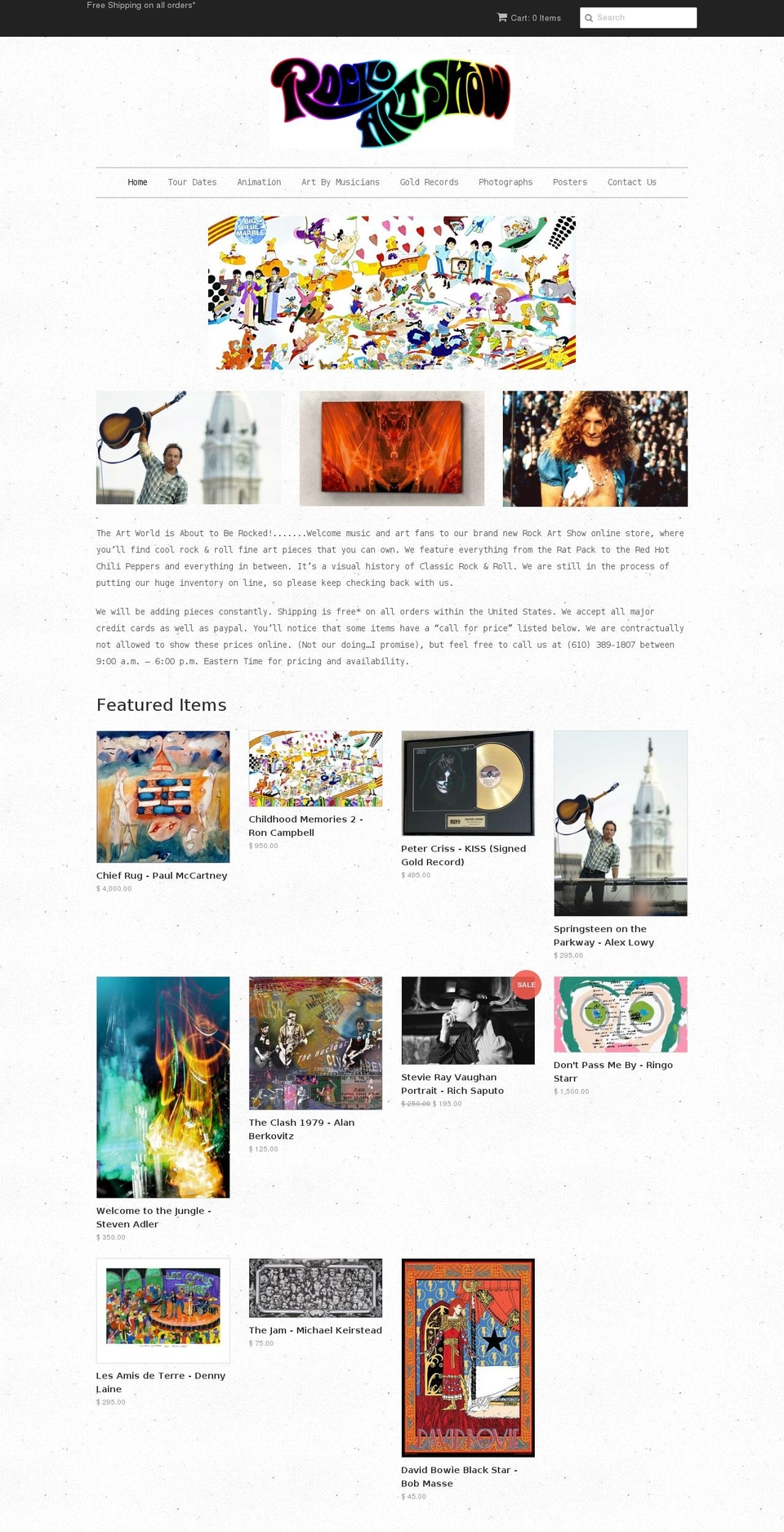 rockartshow.com shopify website screenshot