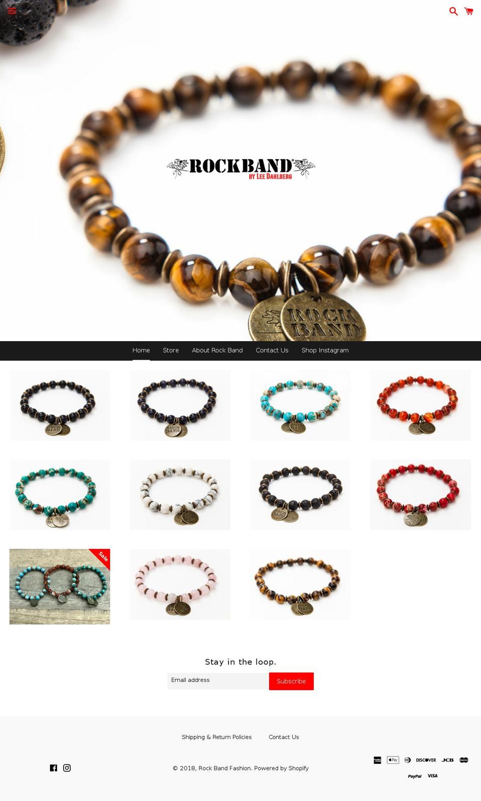 rockbandfashion.com — Shopify storefront screenshot