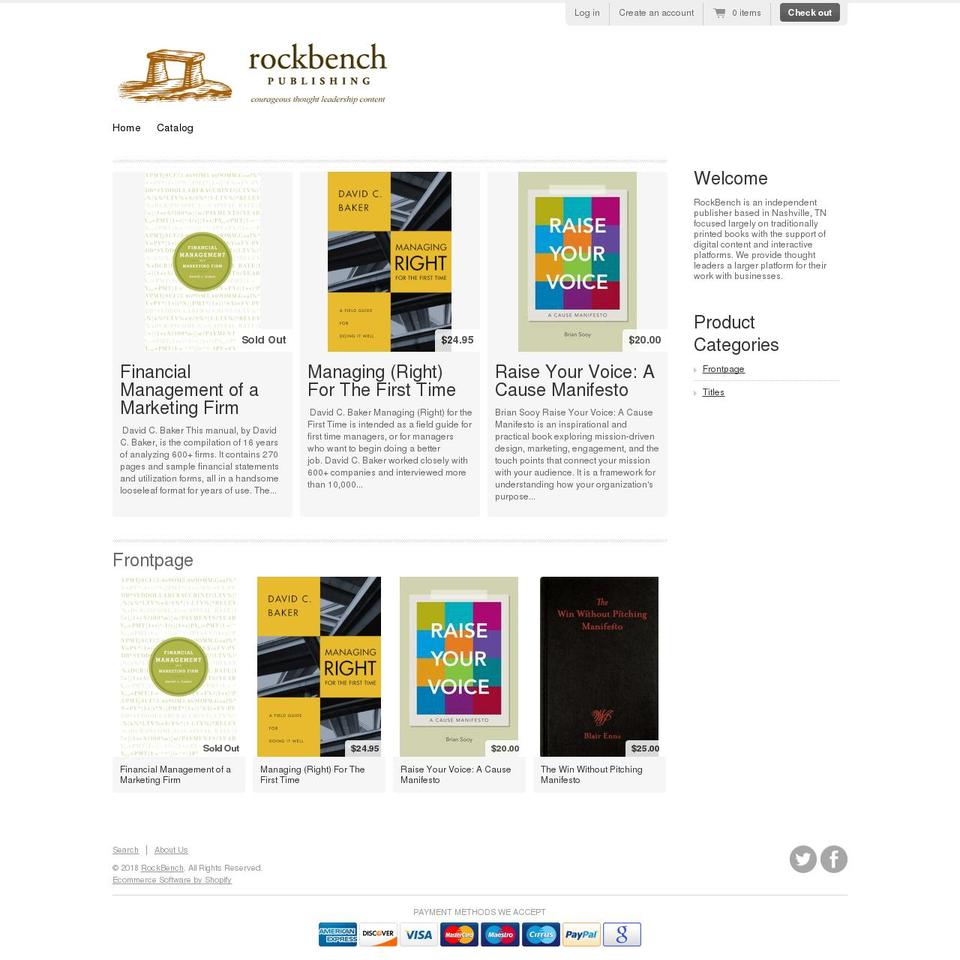 rockbench.com shopify website screenshot