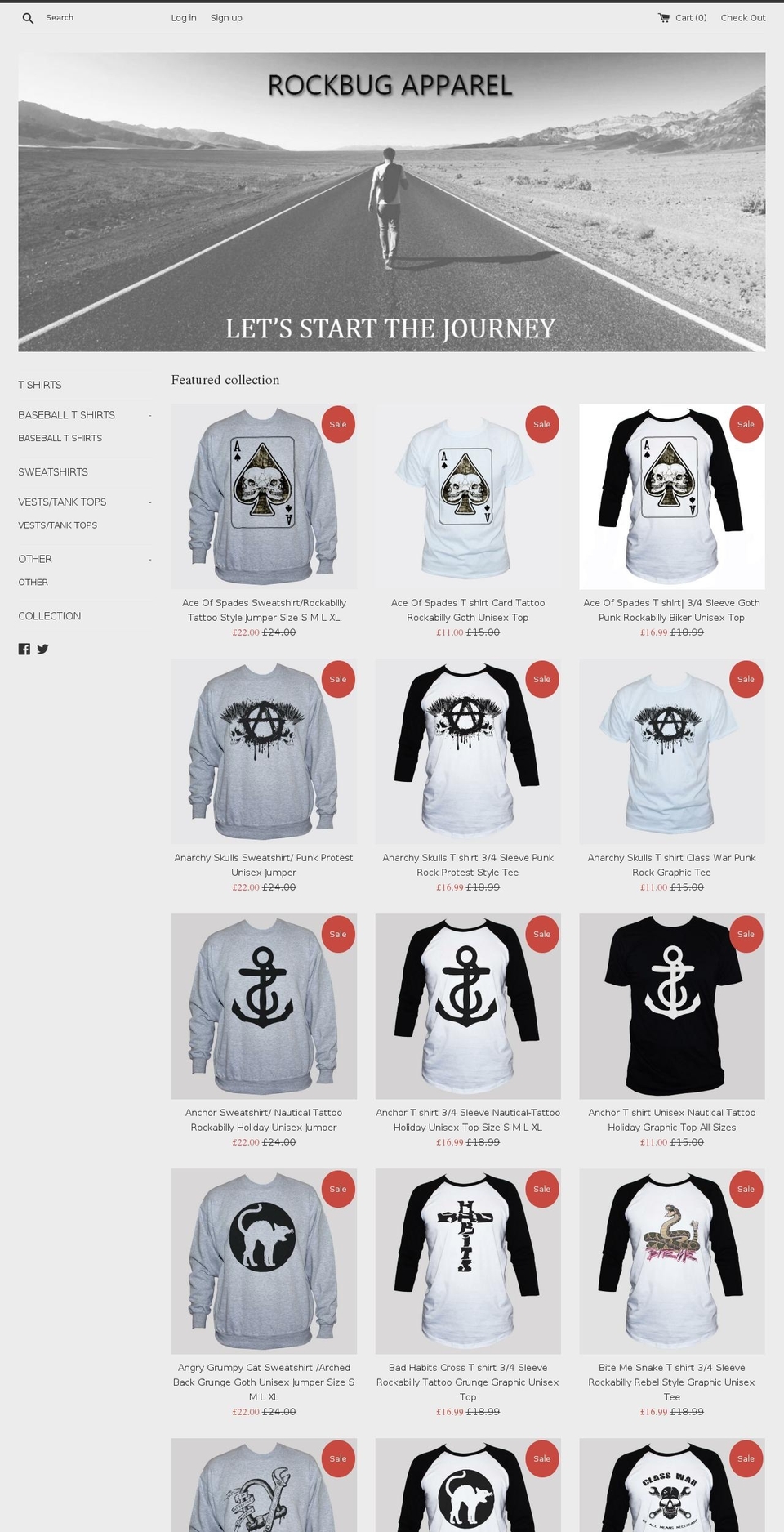 rockbug-apparel.com shopify website screenshot