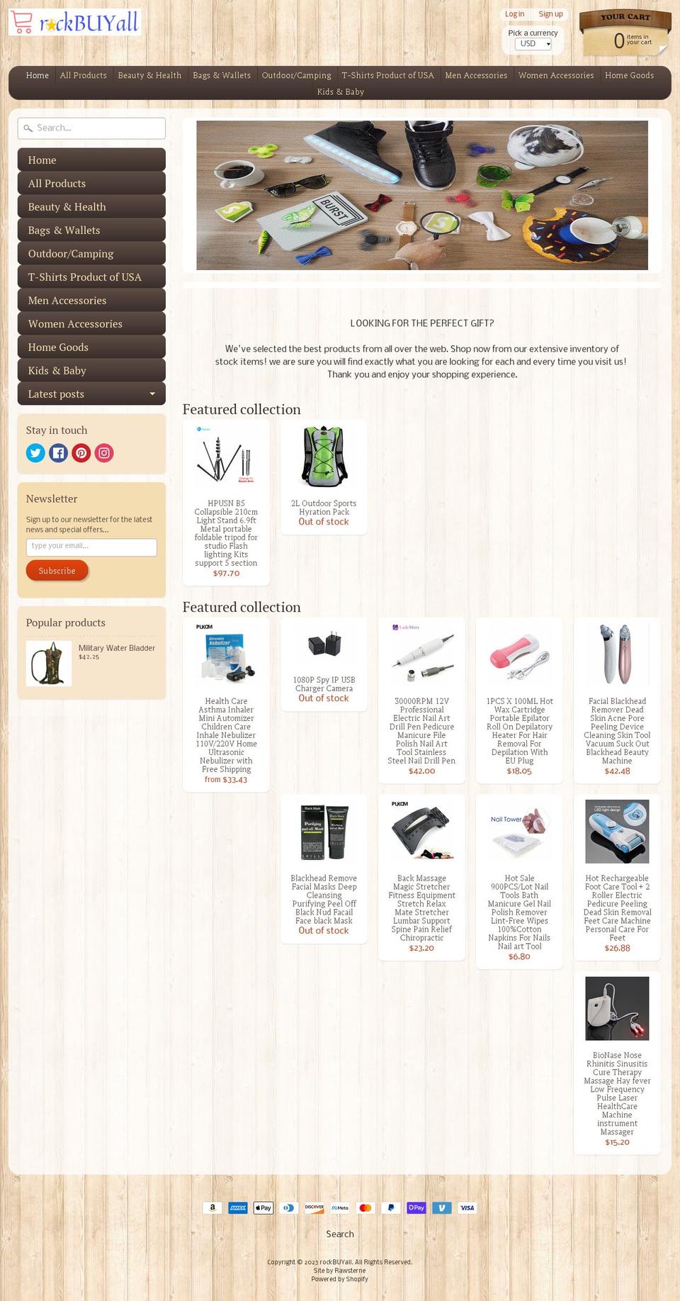 rockbuyall.com — Shopify storefront screenshot