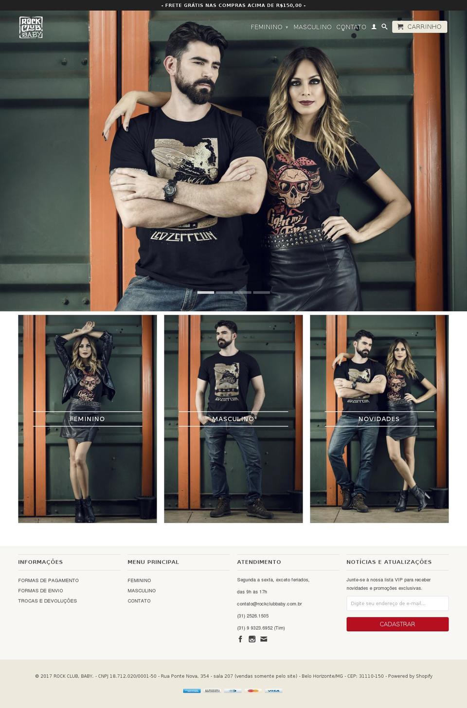 rockclub.com.br shopify website screenshot