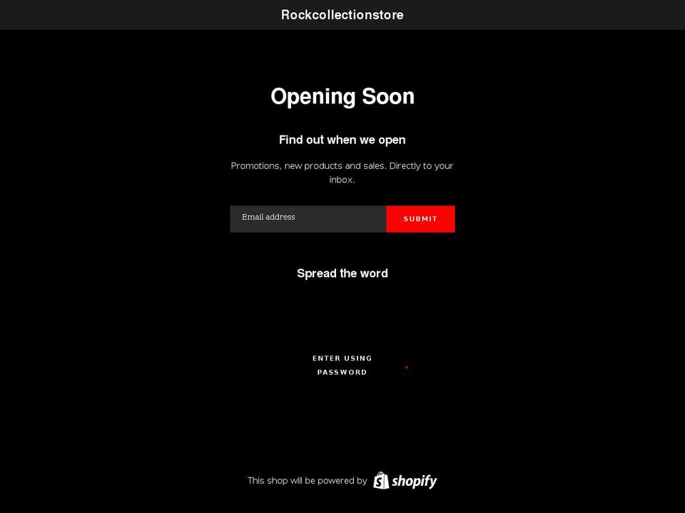 rockcollectionstore.com shopify website screenshot