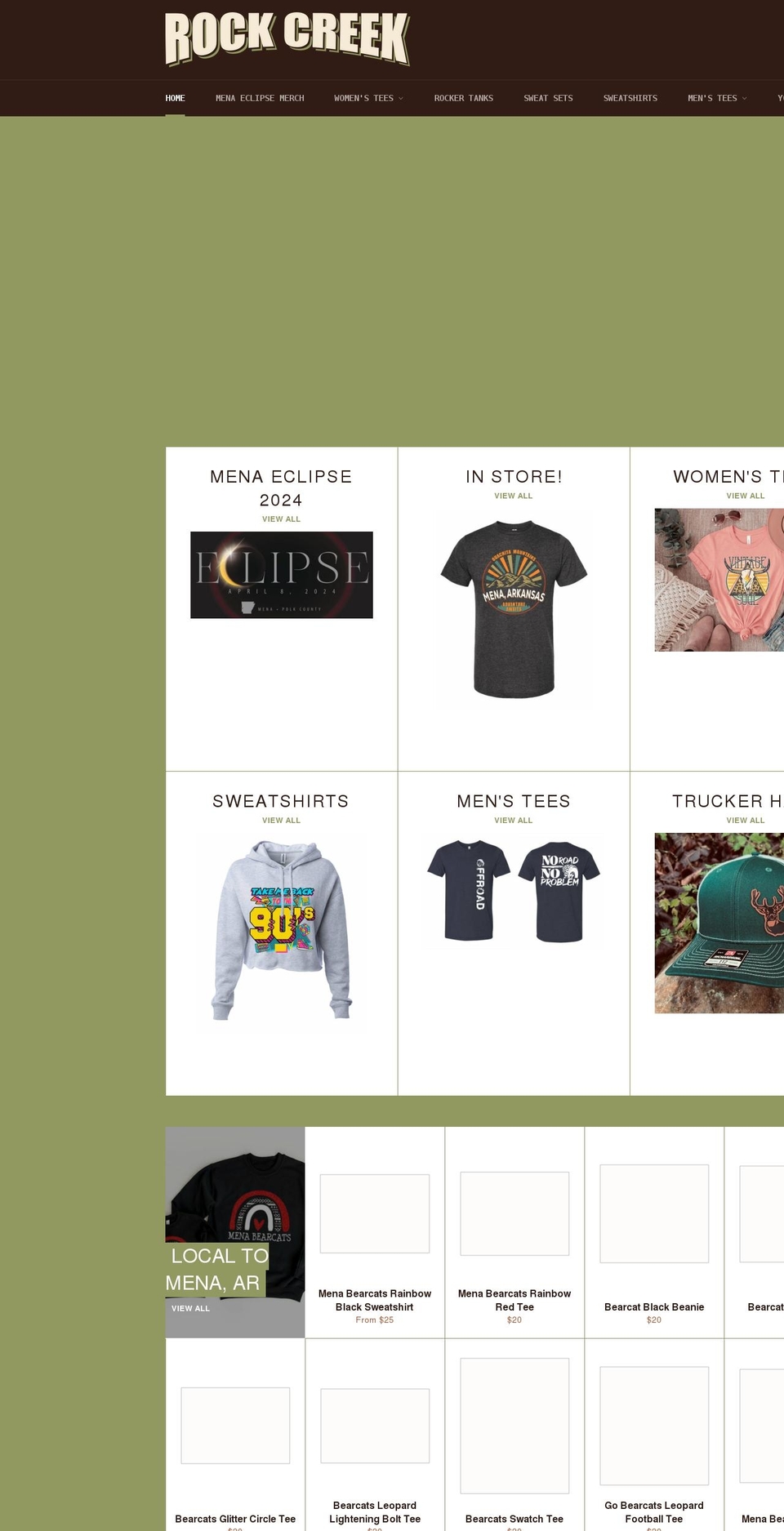 rockcreekapparel.com shopify website screenshot