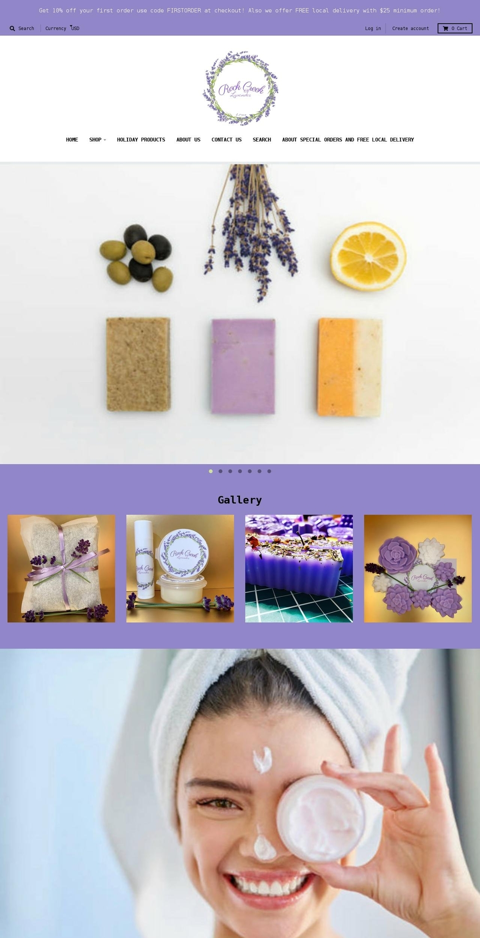 rockcreeklavender.com shopify website screenshot