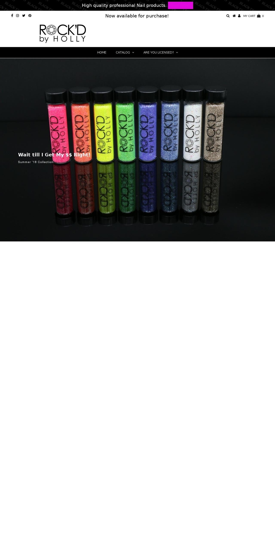 rockdbyholly.com — Shopify storefront screenshot