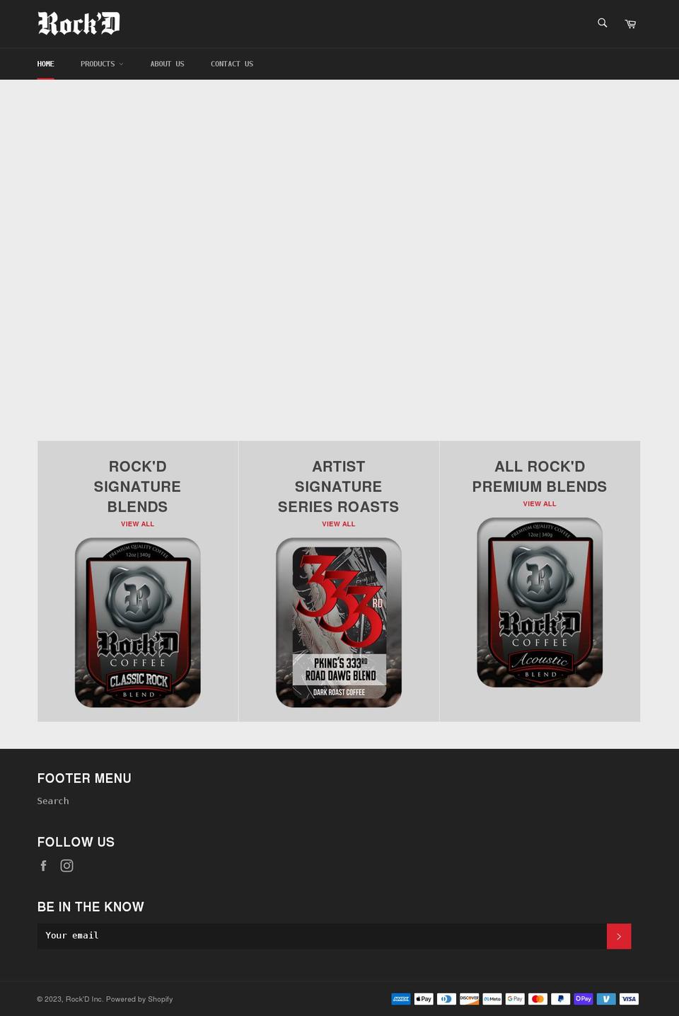 rockdcoffeeco.com shopify website screenshot