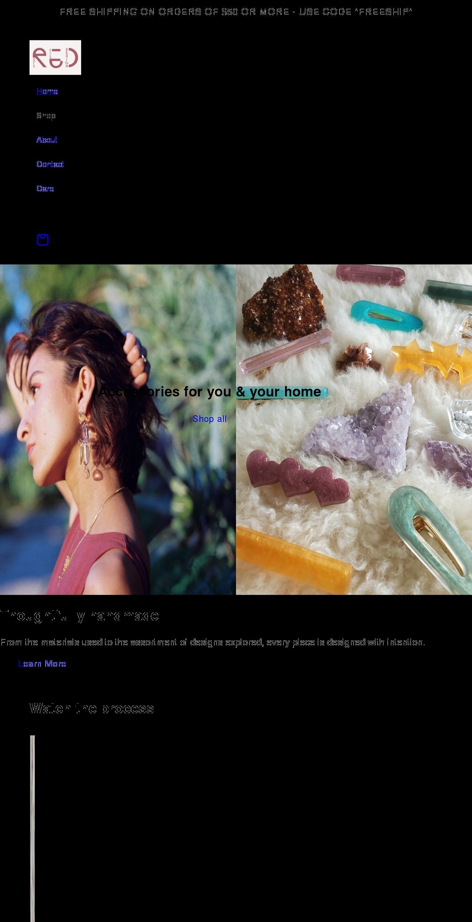 rockelledesign.com shopify website screenshot