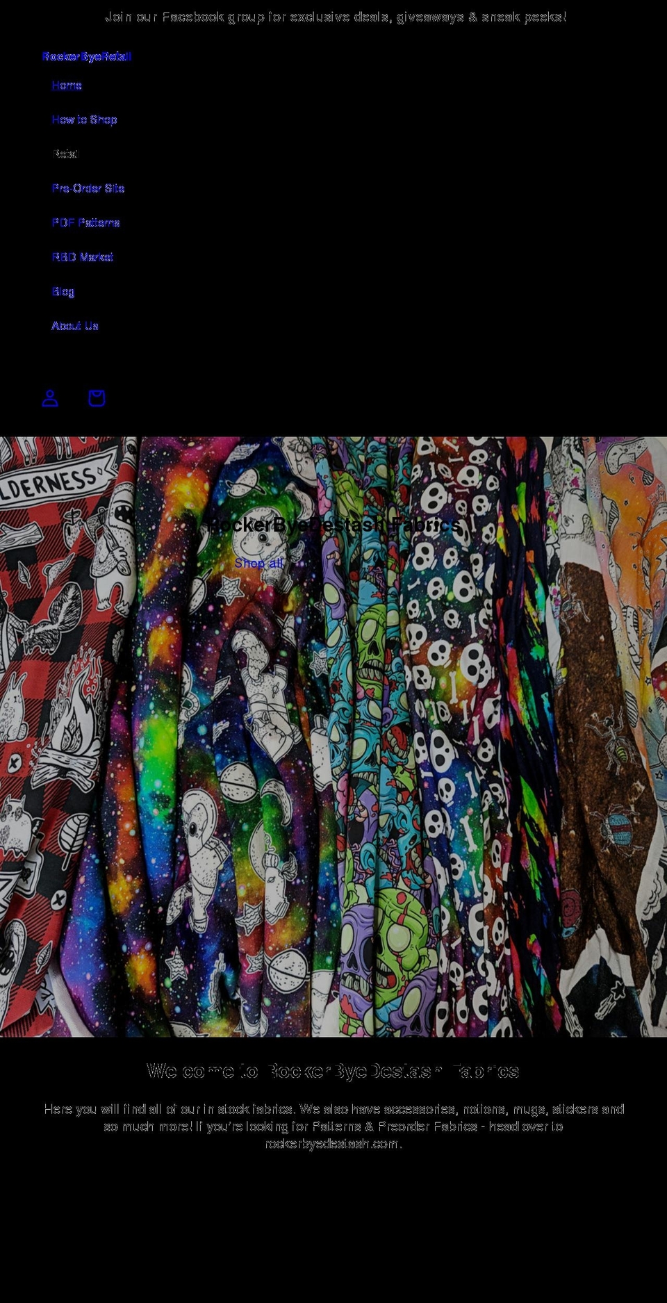 rockerbyeretail.com shopify website screenshot