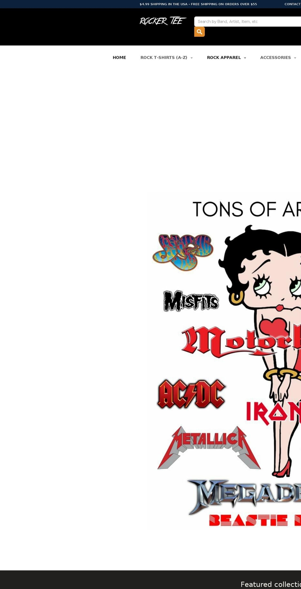 rockerteeshirts.com shopify website screenshot