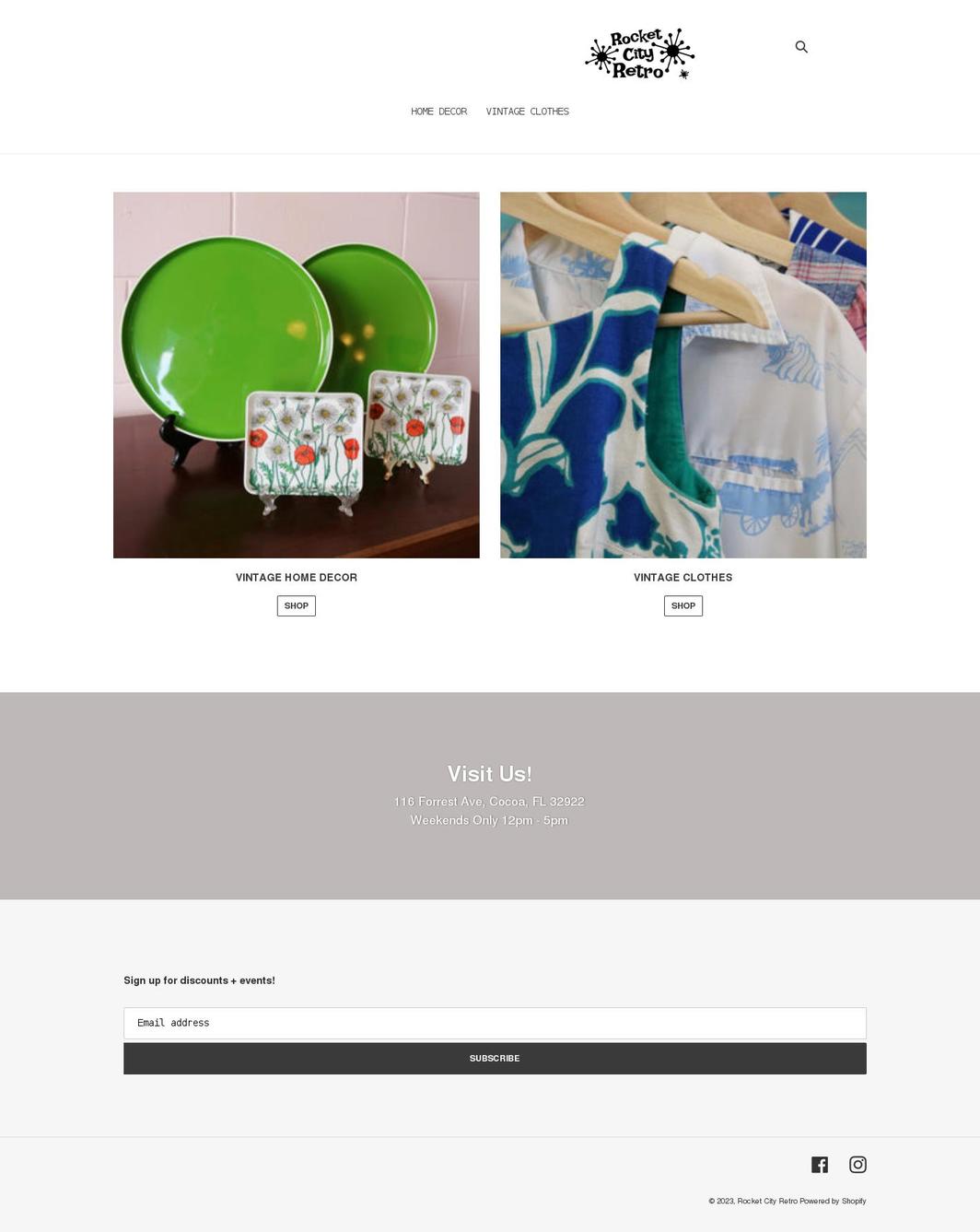 rocketcityretro.com shopify website screenshot
