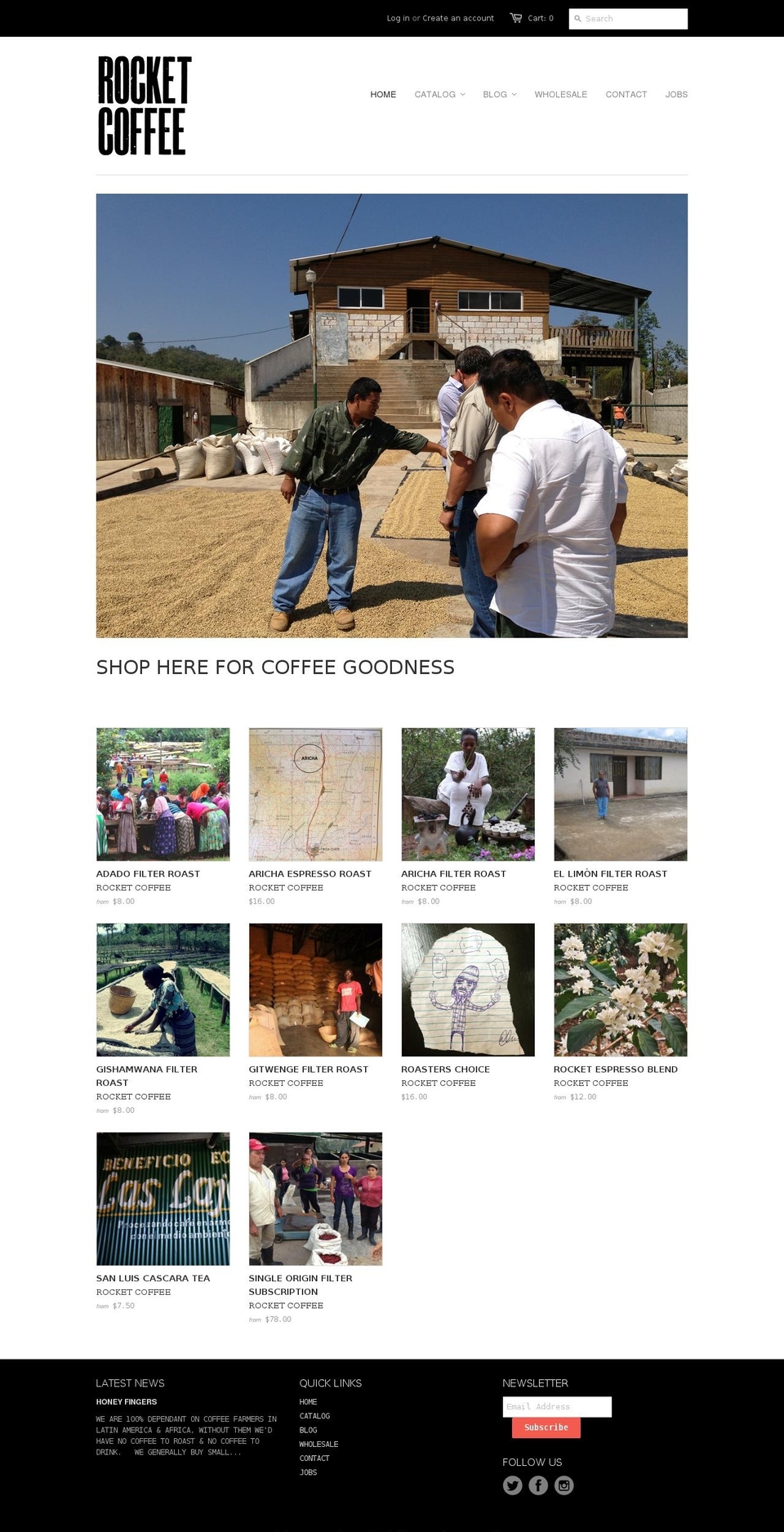 Coffee Shopify theme site example rocketcoffee.co.nz