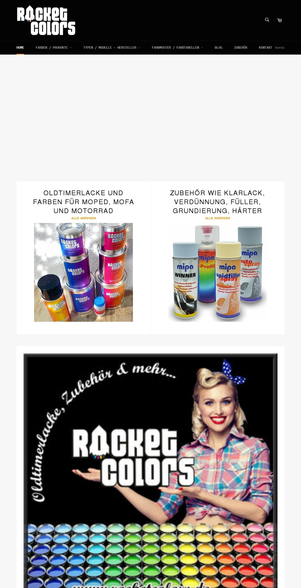 Aktuelle Seite Shopify theme site example rocketcolors.de