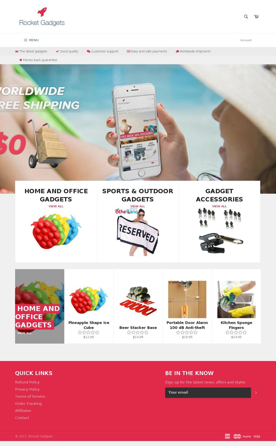 rocketgadgets.com shopify website screenshot