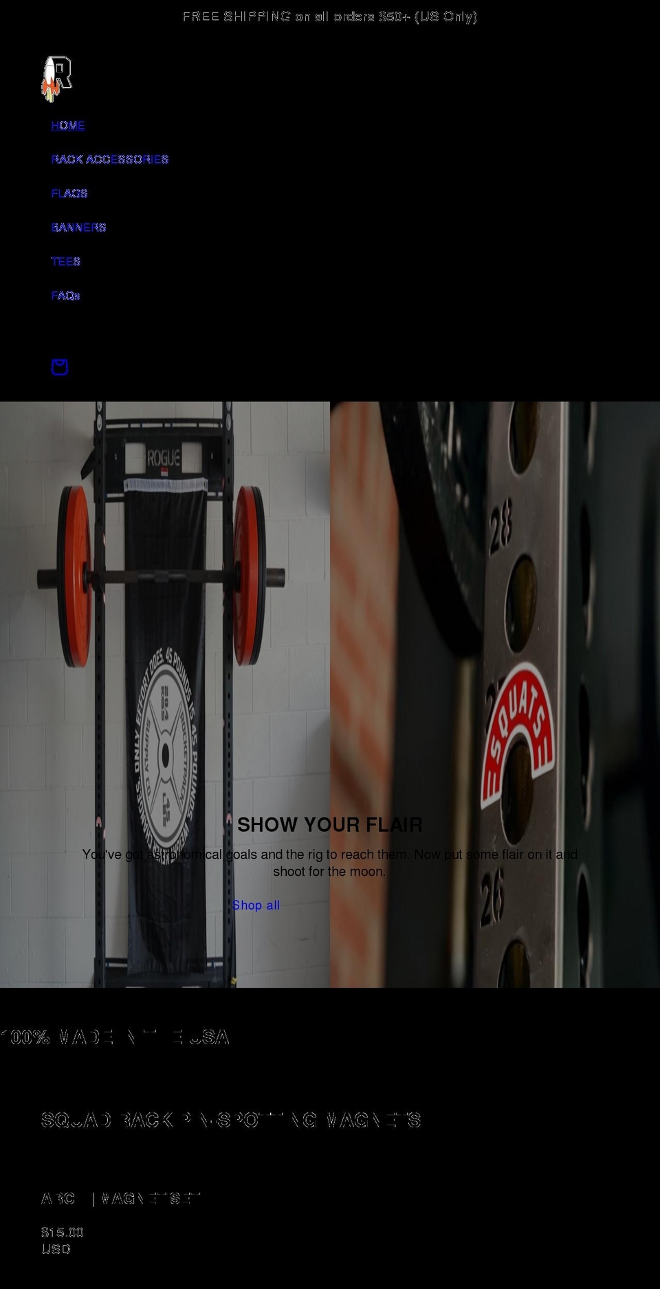 rocketpacksupply.com shopify website screenshot