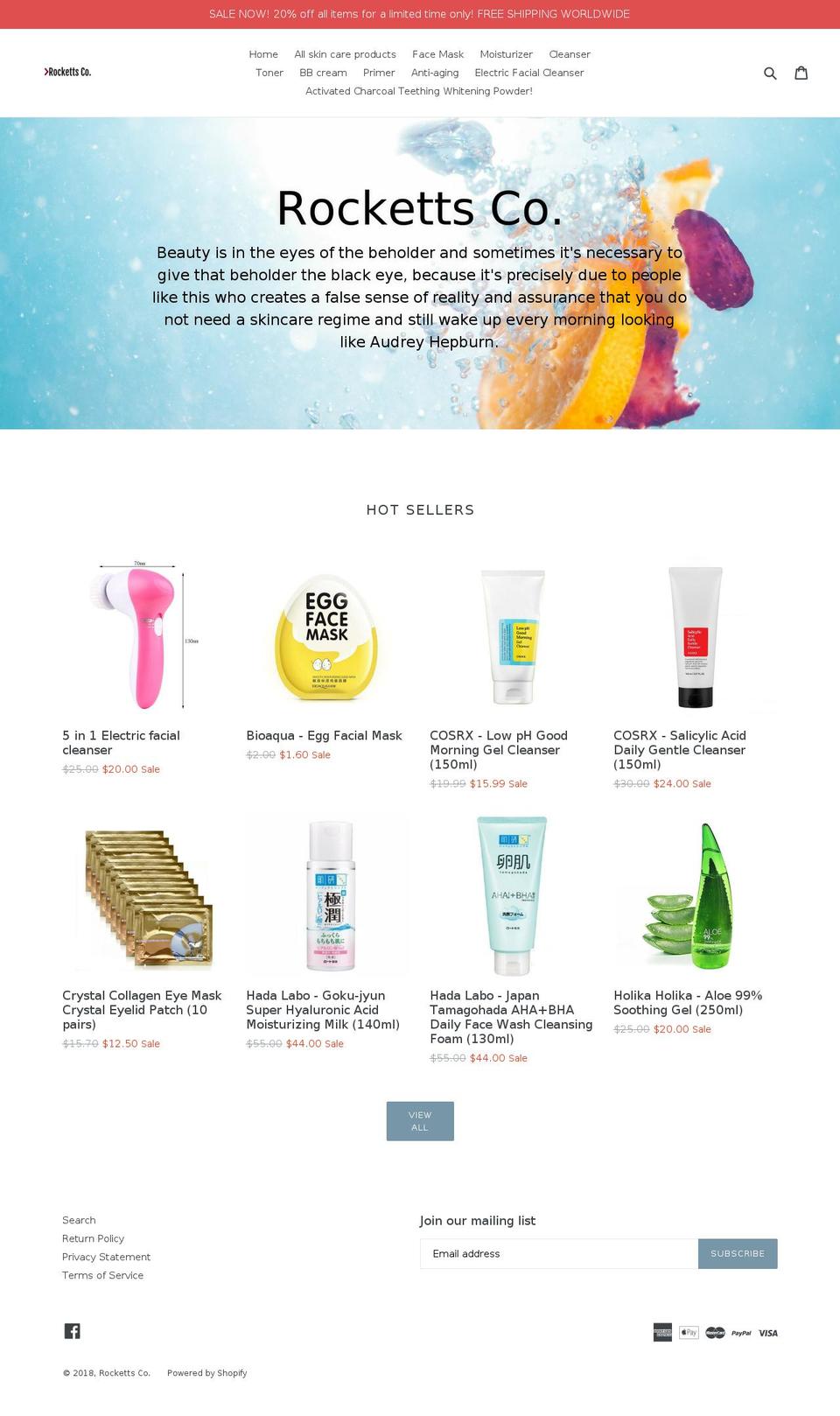 rocketts-co.com — Shopify storefront screenshot