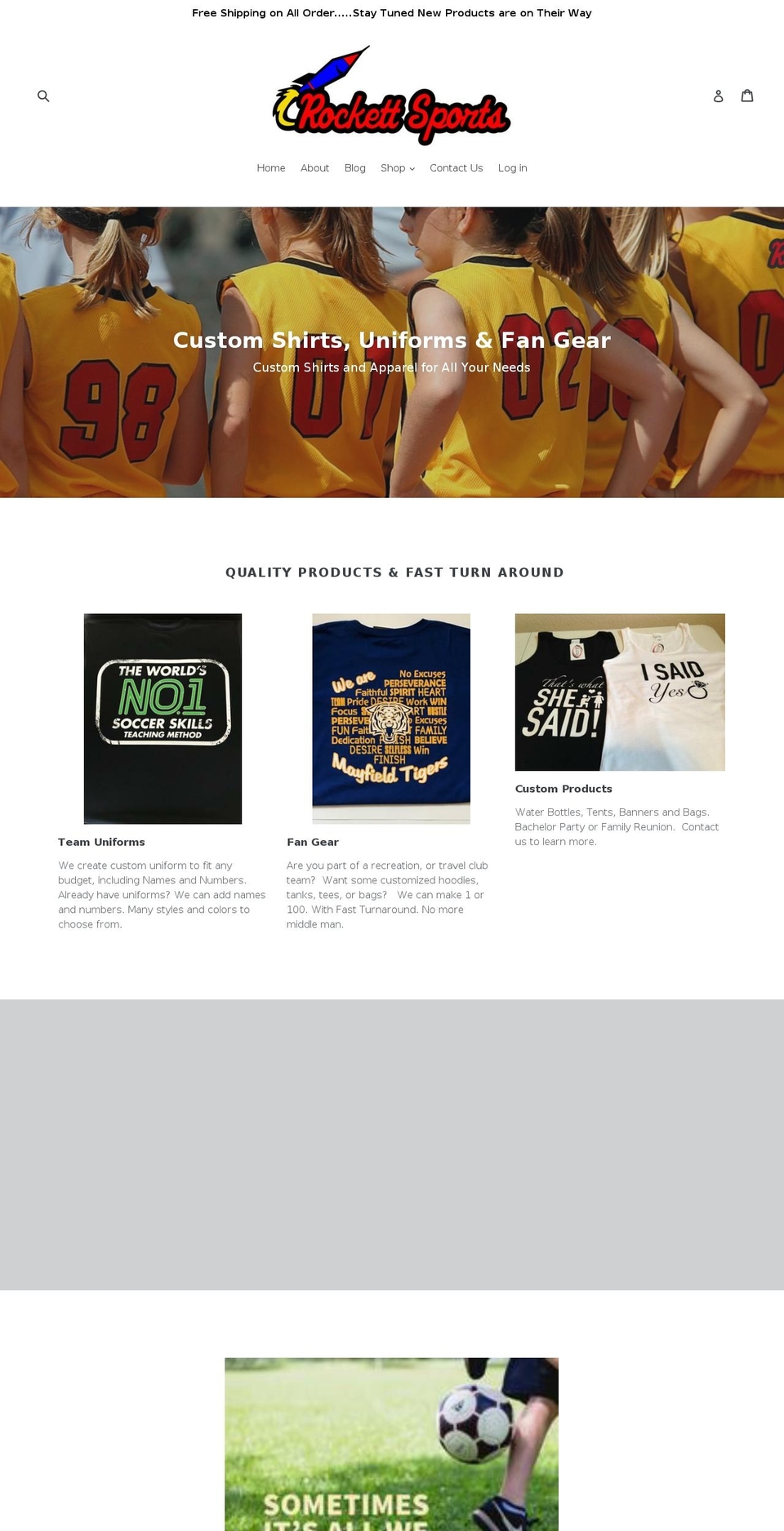 rockettsports.com shopify website screenshot