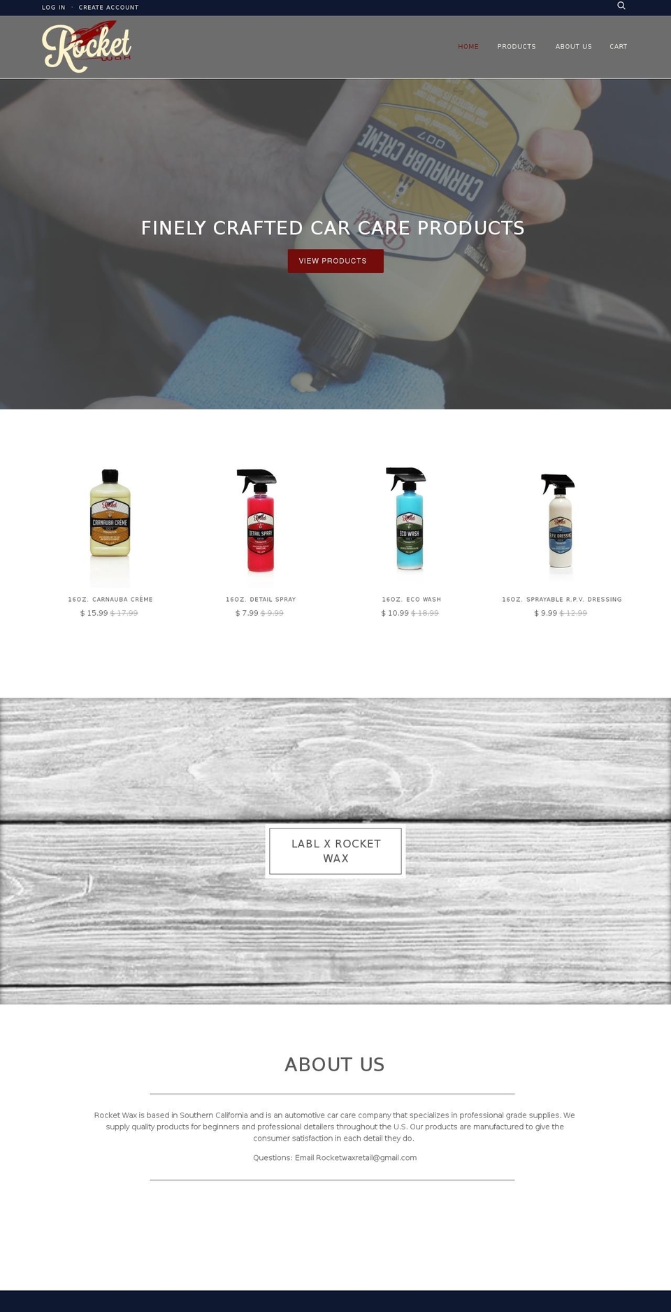 rocketwaxsupplies.com shopify website screenshot
