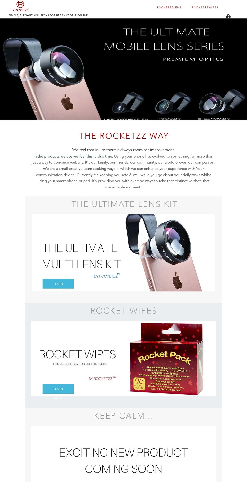 Main Website Shopify theme site example rocketwipes.com